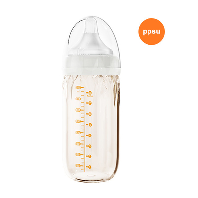 زجاجة رضاعة للأطفال حديثي الولادة زجاجية 240 مل خالية من مادة البولي فينيل كلوريد