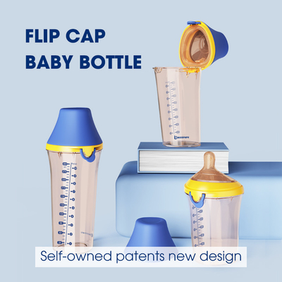 الرضع صيغة قلاب غطاء زجاجة رضاعة التدفق السلس المضادة للمغص PPSU خالية من BPA 180 مل