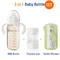 8 أونصات / 240 مل 3 في 1 زجاجة الرضاعة الطبيعية بالحليب الزجاجي مع موزع التركيبة زجاجة الرضاعة الليلية للأطفال