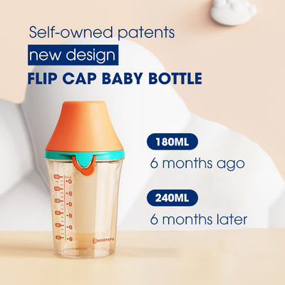 150 مل PPSU Triangle Flip Cap Baby Bottle حلمة التدفق السريع المضادة للمغص LFGB