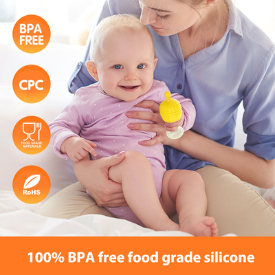 عضاضة عضاضة سيليكون للأطفال مصنوعة من الدرجة الغذائية خالية من مادة BPA مع غطاء صندوق