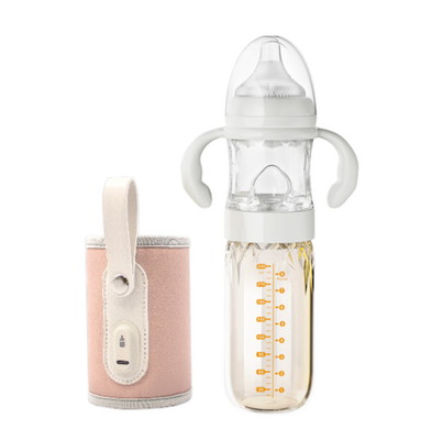 USB العزل الطفل زجاجة دفئا الزجاج السفر مجموعة تغذية مع تعديل درجة الحرارة سريعة تدفق الحليب زجاجة طفل لطيف