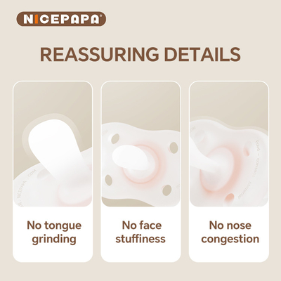 NICEPAPA COMPANION مصاصة خالية من BPA ضغط الهواء ضبط الذاتي 6 أشهر مع صندوق تخزين مصاصة