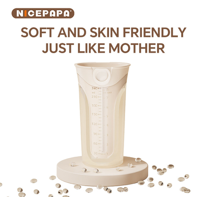 NICEPAPA FLIP-CAP الصلبة الخالية من BPA الصف الغذائي سليكون زجاجة الطفل المكعب المقياس سهلة القبض (ثقب عبر M)