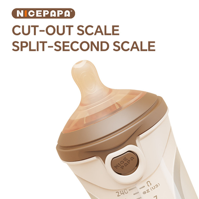 NICEPAPA FLIP-CAP الصلبة الخالية من BPA الصف الغذائي سليكون زجاجة الطفل المكعب المقياس سهلة القبض (ثقب عبر M)