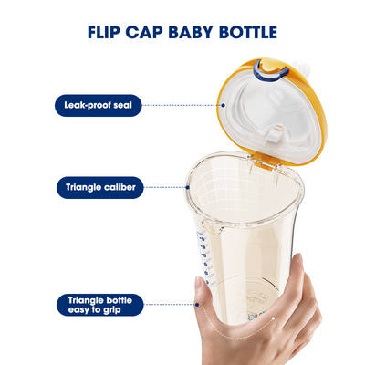 PPSU Baby Flip Cap 8 Oz زجاجات إطعام خالية من BPA تدفق سلس مضاد للمغص